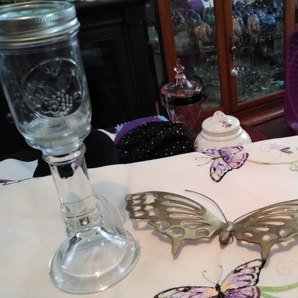 Brass Butterfly with Glass Decoration